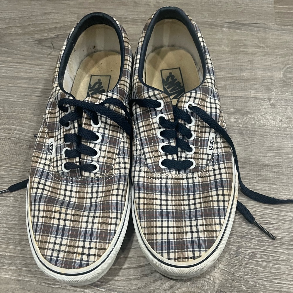 Vans Mens Plaid Shoes, Size 9.5